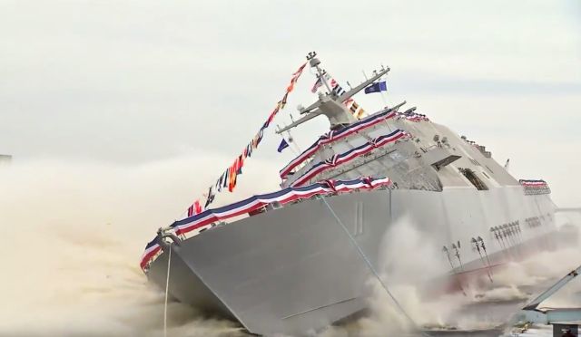 Littoral Combat Ship USS Sioux City Side Launch