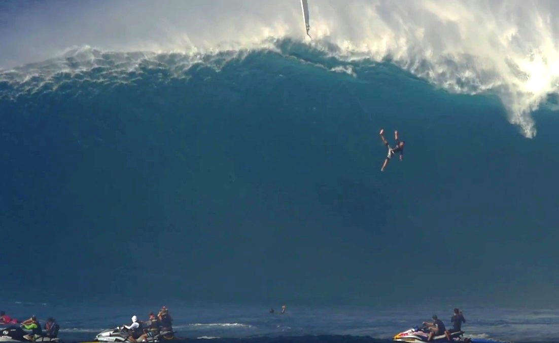 Surfer Drops 40 Feet
