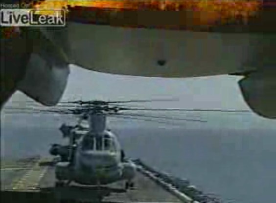 Watch this H-46 Helicopter that catches fire