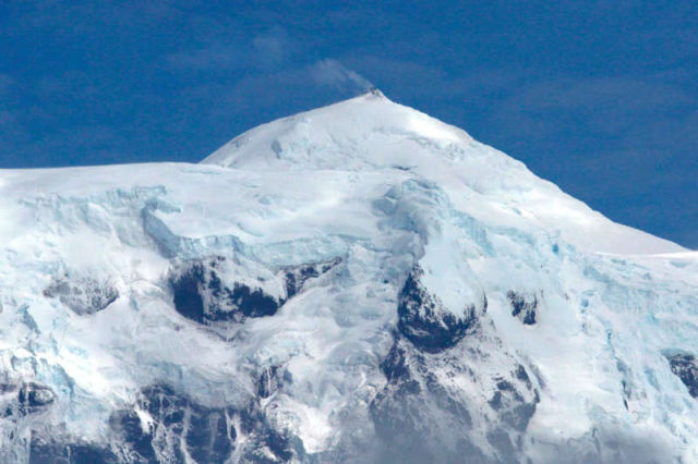 sub-Antarctic Volcano Erupting