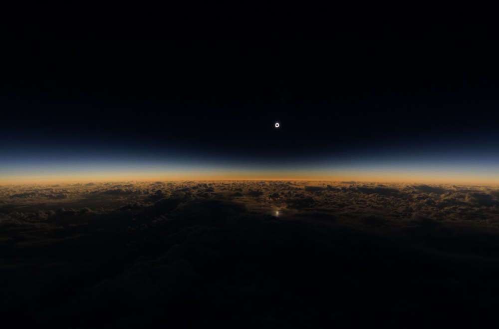 Alaska Airlines Solar Eclipse from 35,000 feet