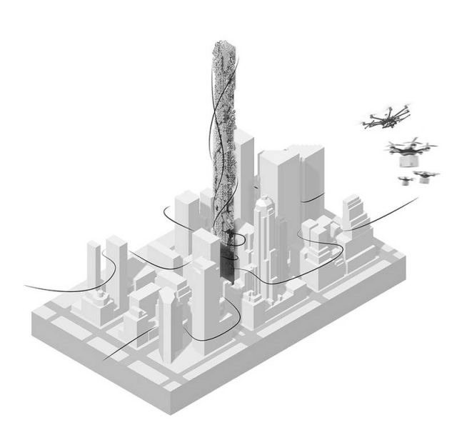 Drone Skyscraper in Manhattan (2)