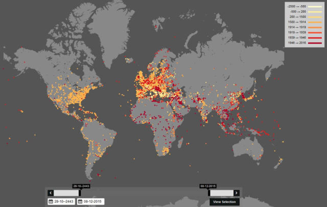 Every world Battle ever in one map 