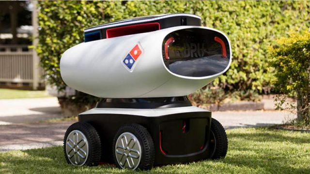 Domino self-driving Pizza delivery robot 