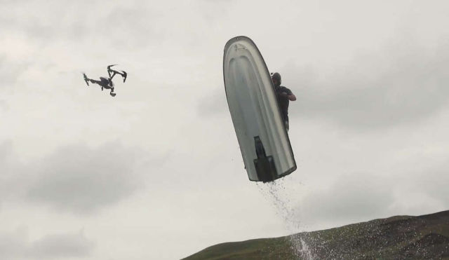 Jet Ski takes out a Camera Drone
