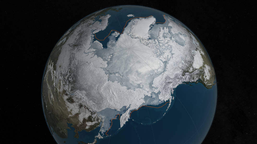 Record Low Arctic Sea Ice Wintertime 2016