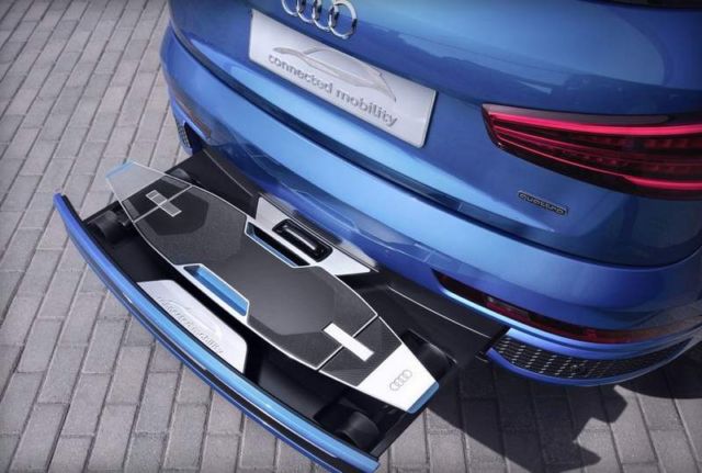 Audi has an electric longboard in the bumper of a Q3