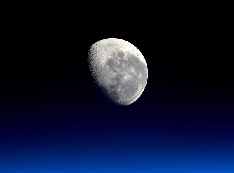 Moonset viewed from the Space Station