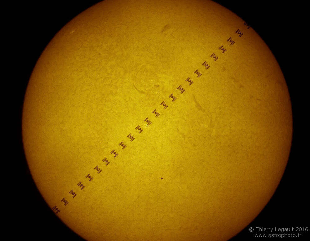 ISS and Mercury in front of the Sun