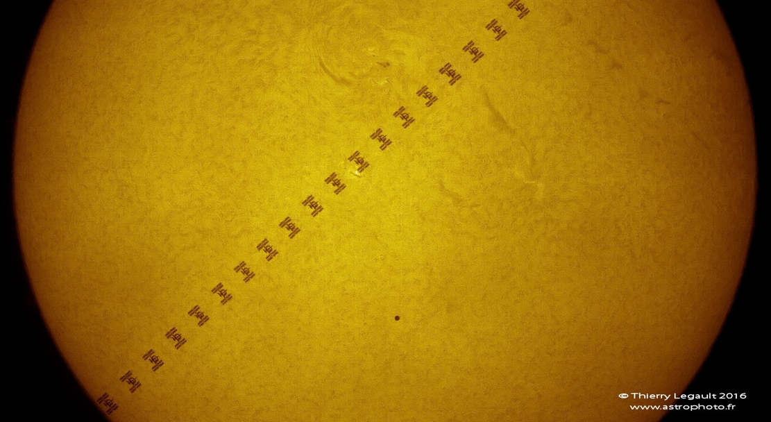 ISS and Mercury in front of the Sun