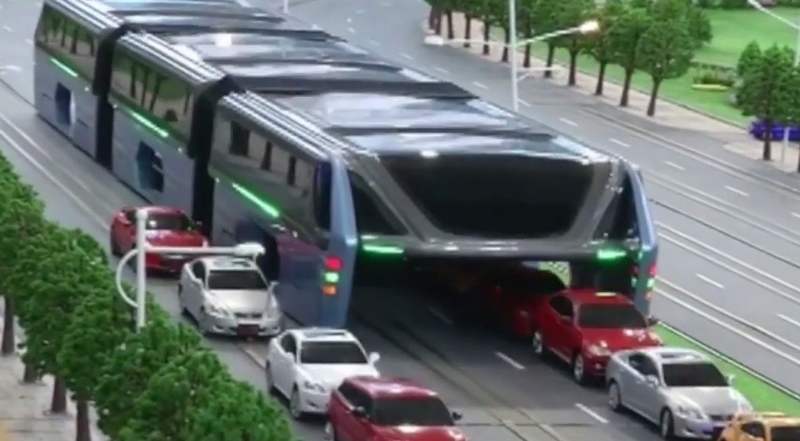 Transit Elevated Bus, that allows cars running underneath