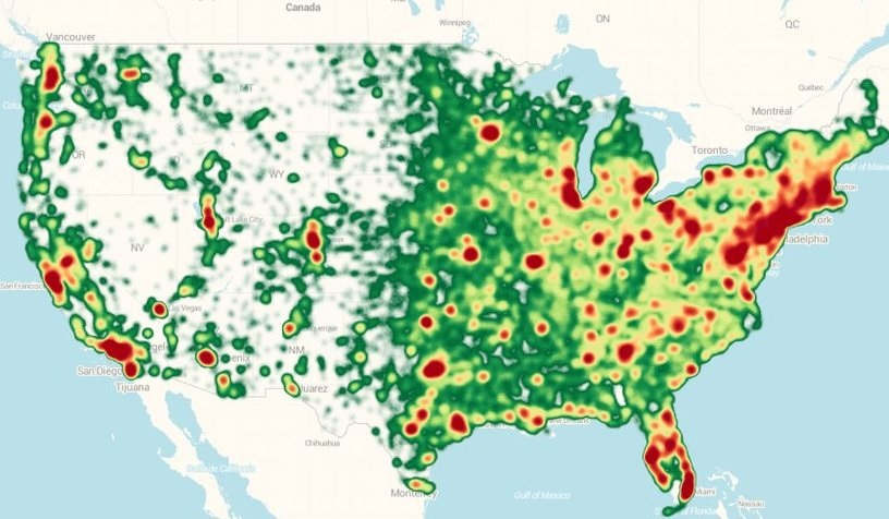 Map of all of America's Drone Users