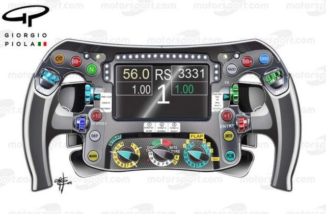 Mercedes F1 steering wheel