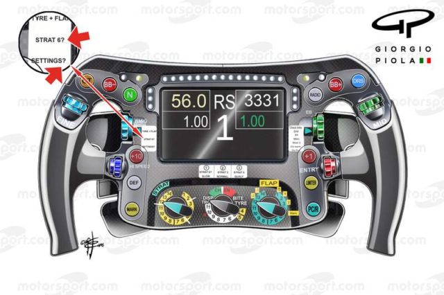 Mercedes F1 steering wheel