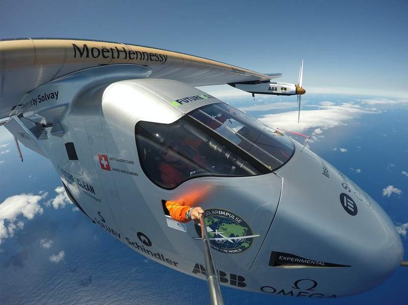 Solar Impulse, piloted by Bertrand Piccard