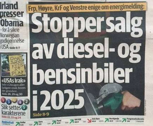 Norway will Ban sales of Gas-Powered Cars by 2025