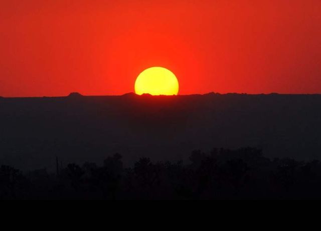 Summer Solstice Sunset over the Mojave desert 