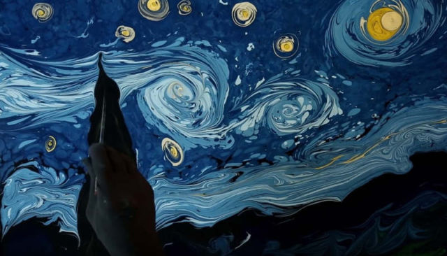 Van Gogh recreated on Dark Water