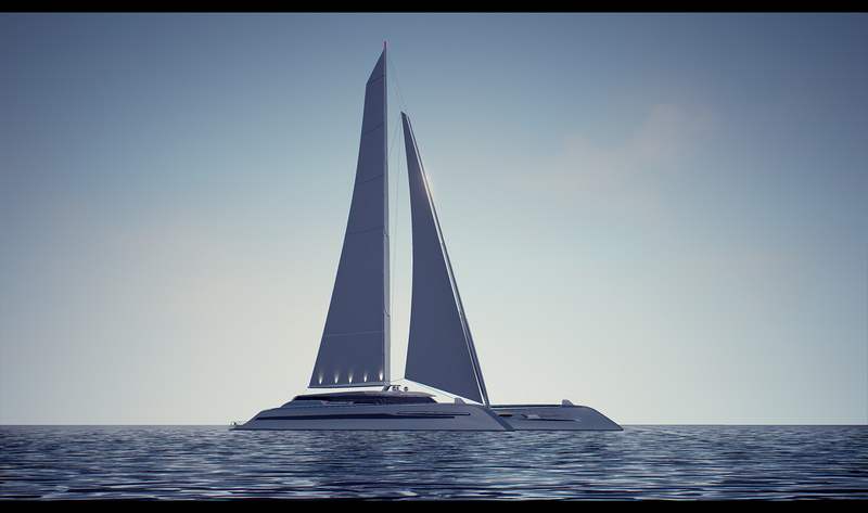 eco catamaran 50-meter sailing yacht wordlesstech