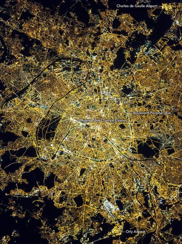 Paris at Midnight from ISS