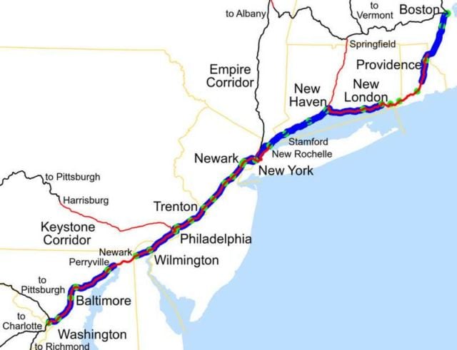 Amtrak Next-Generation of High-Speed Rail map