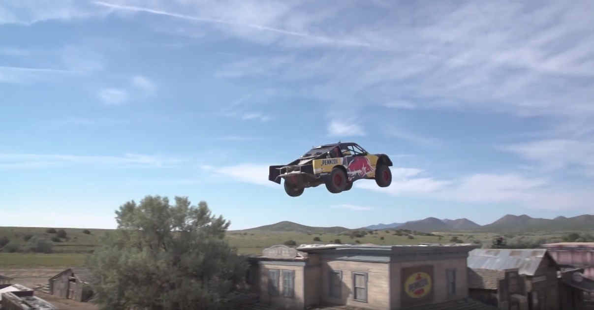 Truck jumps 379 feet over a ghost town 1