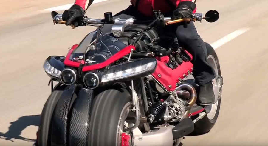 4 wheel motorcycle powered by a Maserati V8