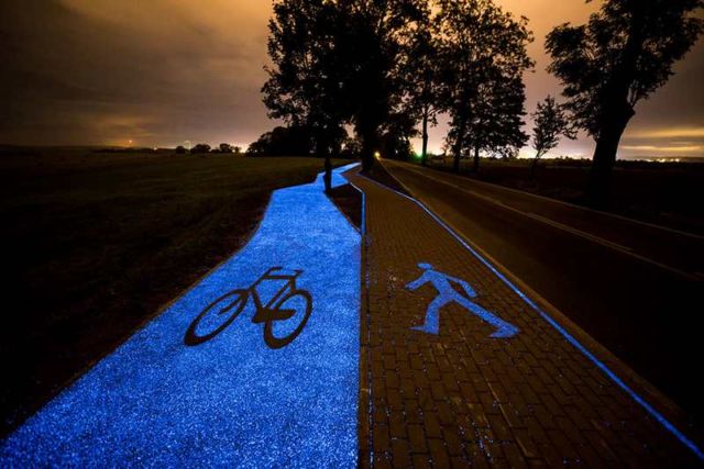 Glow-In-The-Dark Bicycle Path