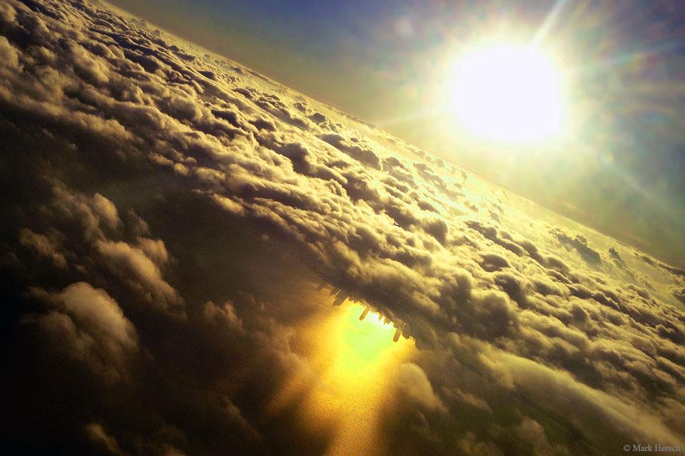 Inverted City of Chicago beneath Clouds 1