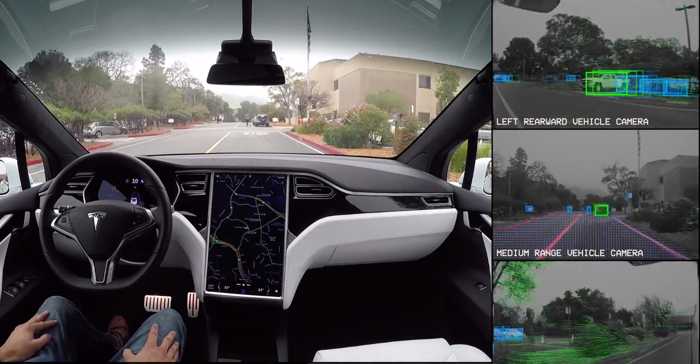 What a Tesla self driving car sees 1