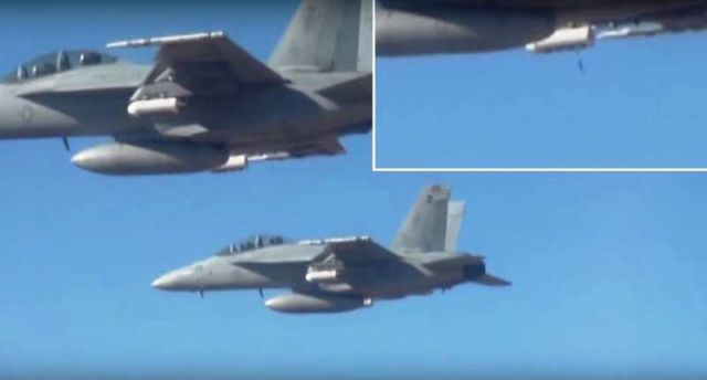 Micro-Drone swarm launch from F-18