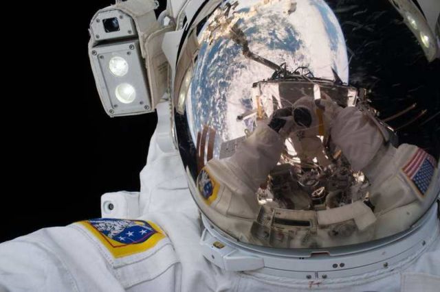 NASA space walk selfie