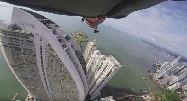 Wingsuit Flight Between Skyscrapers 