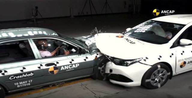 Car crash test on 20 year different models
