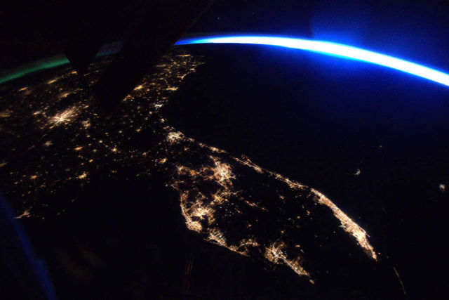 View of Florida at Night from Space Station