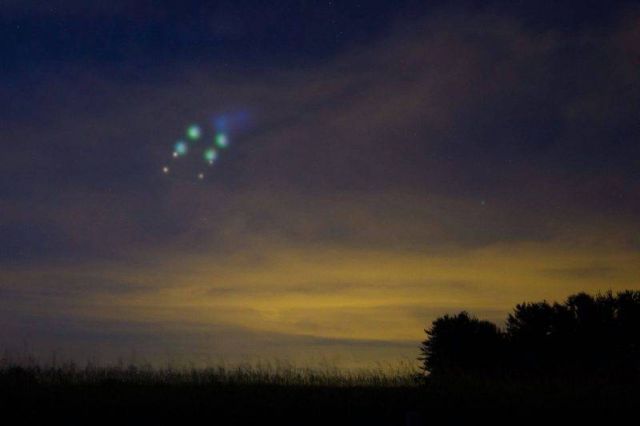 Artificial Glowing Space Clouds over U.S