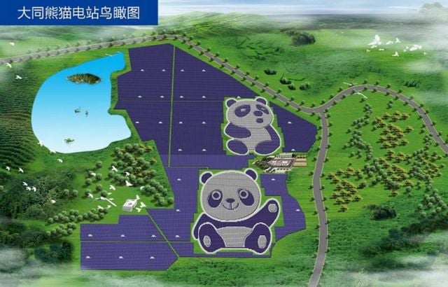Panda solar farm in China