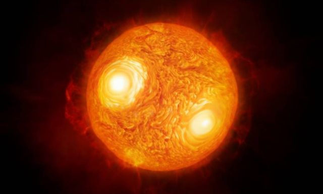 Artist’s impression of the red supergiant star Antares
