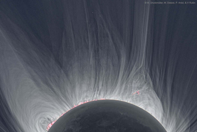 Detailed view of a Solar Eclipse Corona