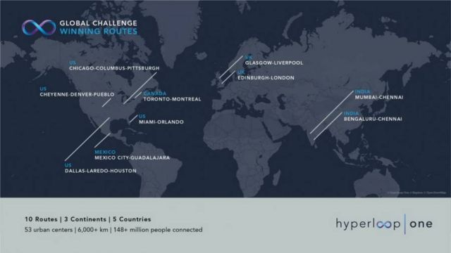 10 Winners for Hyperloop One Global Challenge 