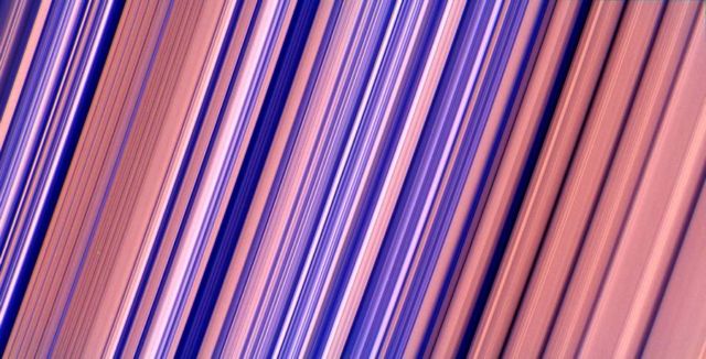 Highest-resolution image of Saturn's rings - color-enhanced version