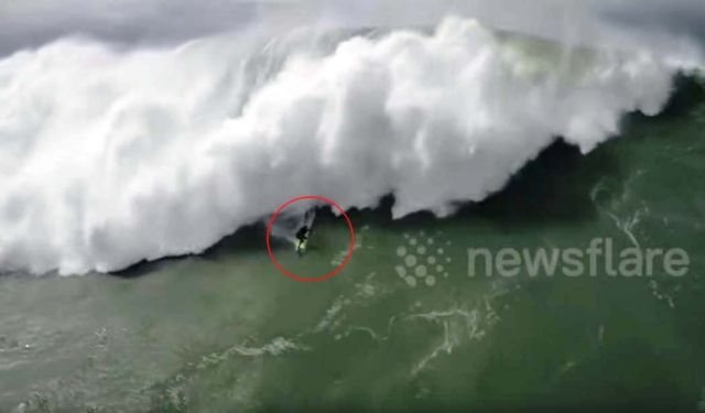 Giant Wave Surfing and dramatic Rescue from Drone