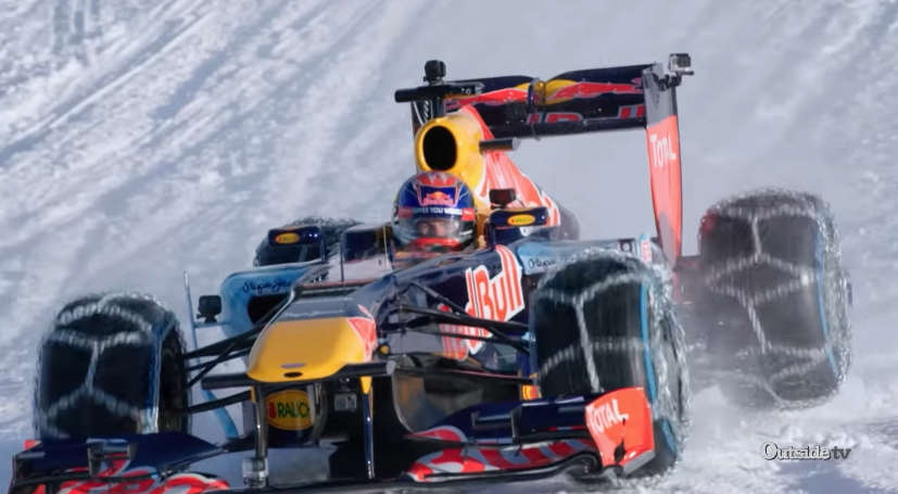 Running F1 Car Through Snow
