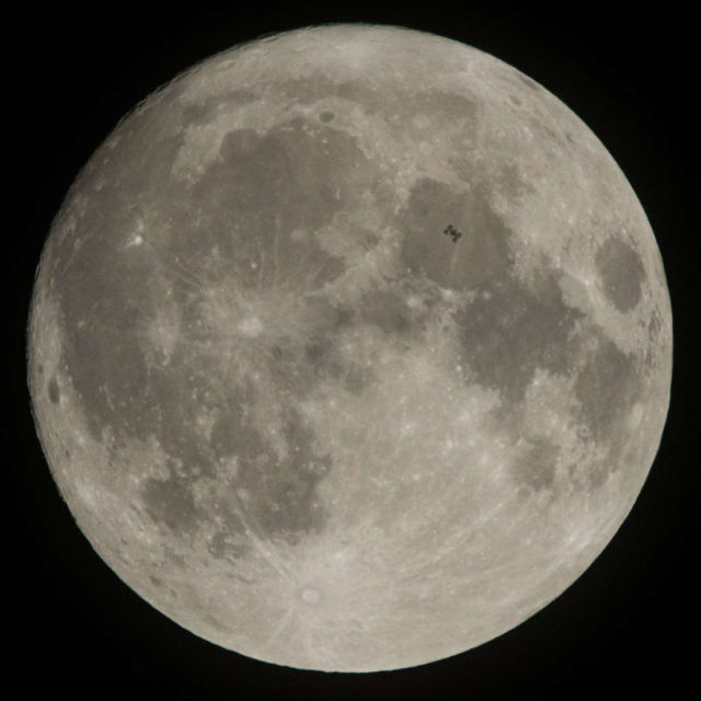 Space Station Transits the Moon 