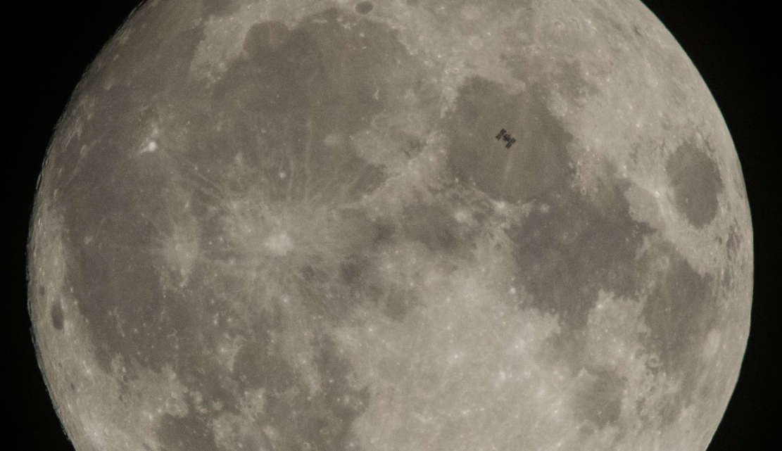 Space Station Transits the Moon