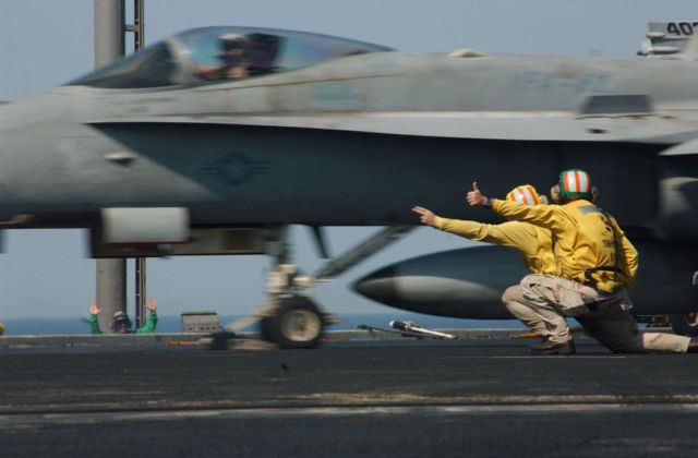 yellow shirt aircraft carrier