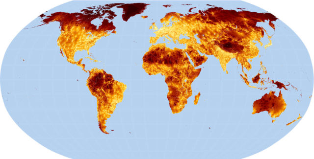 A global map on Travel time to major Cities 