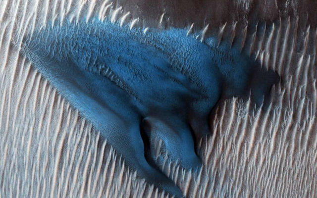 A Blue Dune on the Red Planet