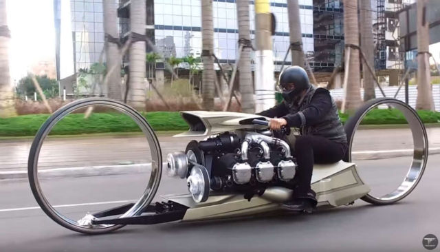 The motorcycle with airplane engine