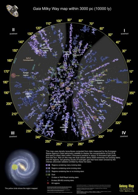 3D map of 400,000 Stars located within 10,000 light-years from us ...